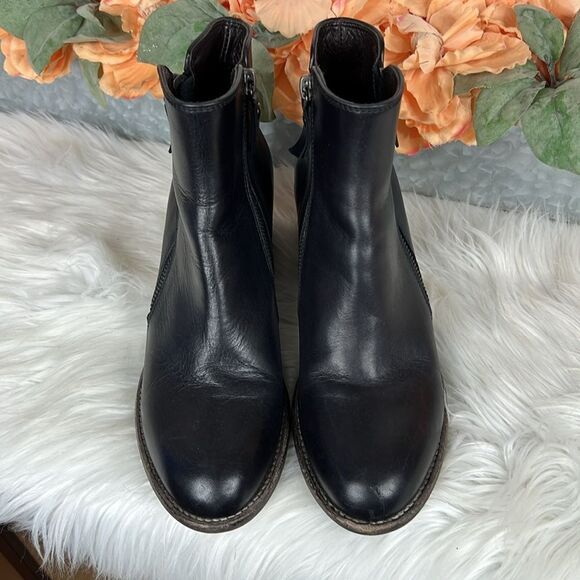 AGL Attilio Giusti Leombruni Black Leather Ankle Boots Double Zip - Picture 2 of 9